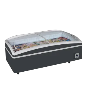 Réfrigérateur / congélateur de supermarché gris