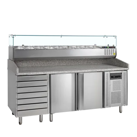 Table à pizza avec module pour garniture