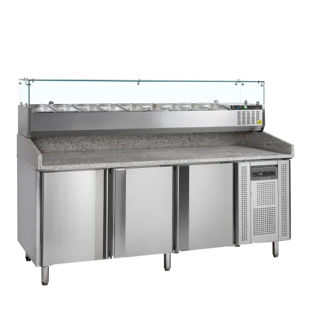 Table à pizza avec module pour garniture