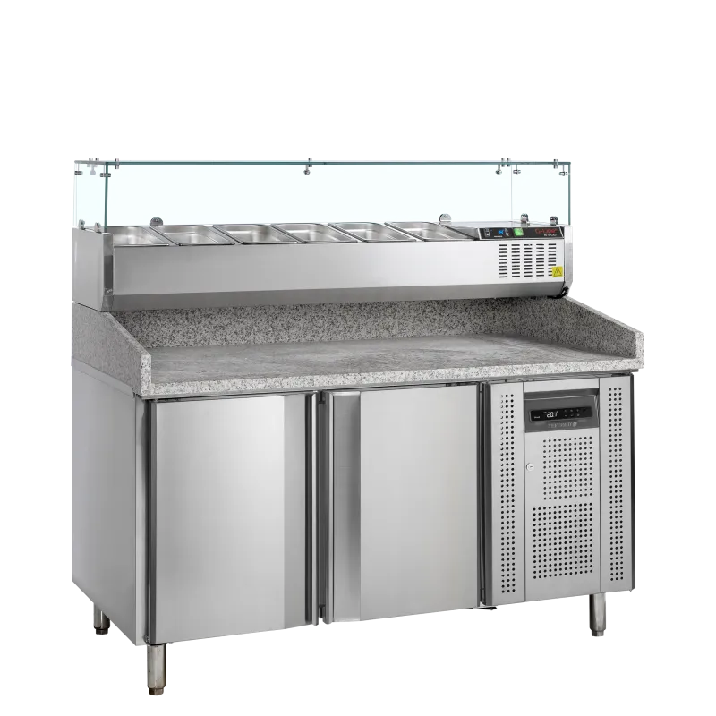 Table à pizza avec module pour garniture