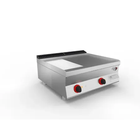 SOFRACHEF - Top plancha électrique - L  800 mm - AISI 430 2/3 lisse + 1/3 rainurée - 7STP8ALRE