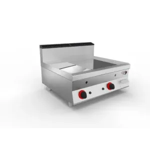 SOFRACHEF - Top plancha gaz - L 800 mm - Chrome 2/3 lisse + 1/3 rainurée - 7STP8CLRG