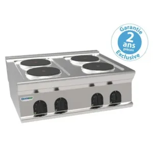 Tecnoinox - Plaque de cuisson électrique à poser- 4 plaques rondes - Gamme 700 - PCR8E71
