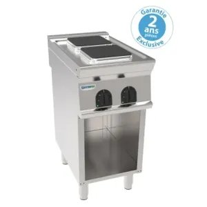 Tecnoinox - Plaque de cuisson électrique sur placard ouvert - 2 plaques carrées - Gamme 700 - PCS4FE7