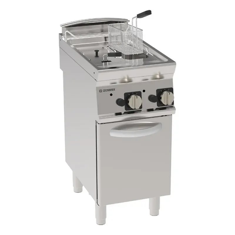 Tecnoinox - Friteuse gaz avec tuyères traversant la cuve - 2 x 8 litres - Gamme 700 - FR48FG7