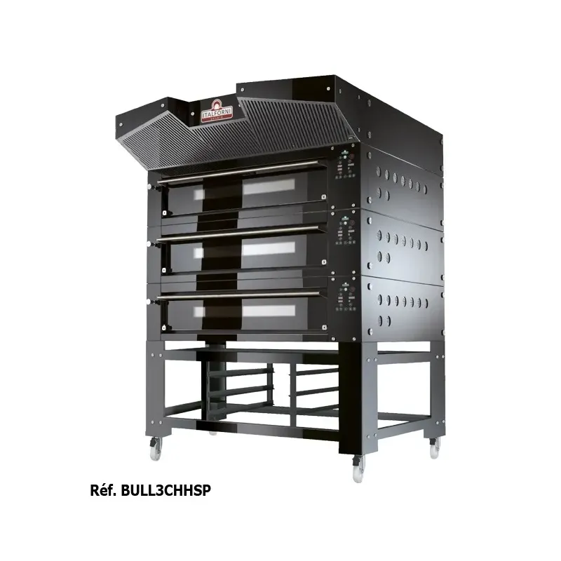Italforni - Four à pizza avec support acier inox hauteur 800 mm - 1 chambre - 12 ou 9 pizzas - BULL1CHHSP