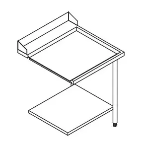 Table entrée/sortie pour machines à paniers 600 x 500 - Configuration en angle - 70217