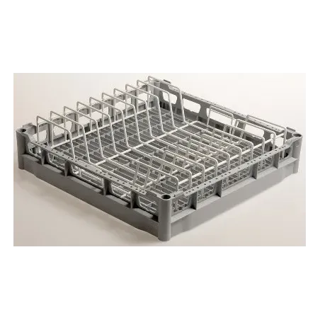 Panier carré pour 9 assiettes ø 240 mm - Fond plat - Polypropylène - 780074