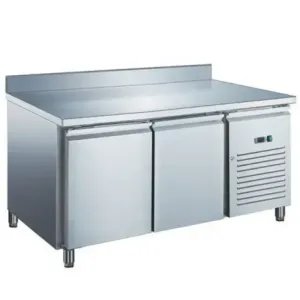 Furnotel - Table réfrigérée inox positive avec évaporateur ventilé - 2 portes - 228 litres - Avec dosseret - SN2201X