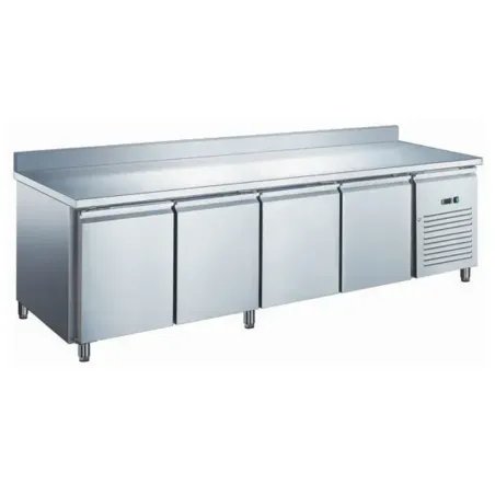 Furnotel - Table réfrigérée inox négative avec évaporateur ventilé - 4 portes - 553 litres - Avec dosseret - GN4201BTX