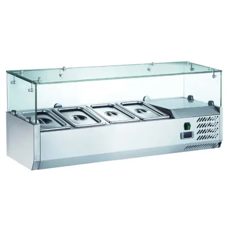 Furnotel - Vitrine positive vitrage droit pour 6 bacs GN 1/3 - 110 W - V151GN13X