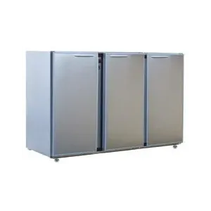 Unifrigor - Arrière-bar Inox - Série CLASSIC - Sans groupe - 3 petites portes pleines - 390 litres - U53PISG