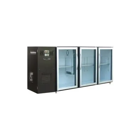 Unifrigor - Arrière-bar Skinplate - Série LEDS - Groupe logé - 3 moyennes portes vitrées - 436 litres - U53MVS
