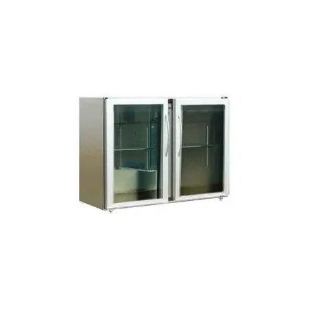 Unifrigor - Arrière-bar Inox - Série LEDS - Sans groupe - 2 petites portes vitrées - 223 litres - U52PVISG