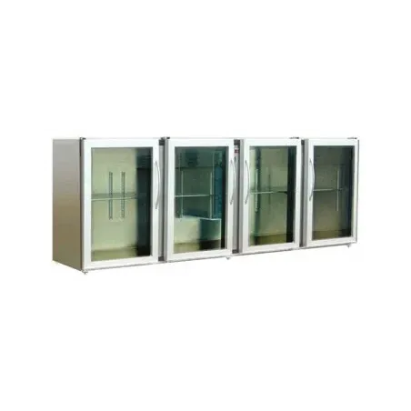 Unifrigor - Arrière-bar Inox - Série LEDS - Sans groupe - 4 moyennes portes vitrées - 814 litres - U74MVISG