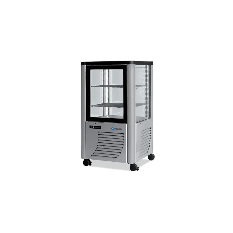 Furnotel - Vitrine réfrigérée positive - 4 faces vitrées - 230 litres - Tournante / Plateaux verres - 1 porte - 230GLEDT