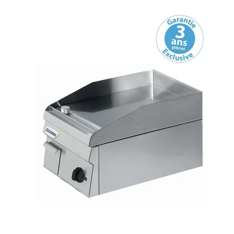Tecnoinox - Plaque mixte 2/3 lisse  1/3 rainurée double électrique - 695 x 564 mm - Gamme 600 - FTR70E60