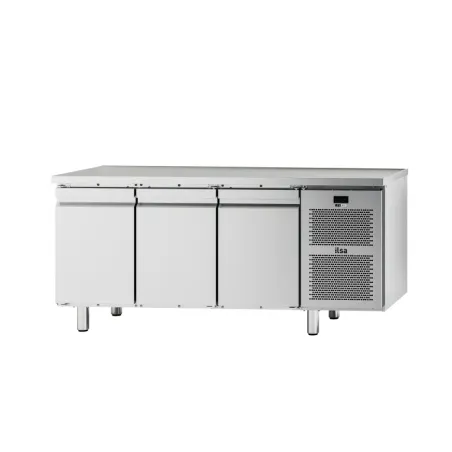 Soubassement réfrigéré négatif -20/-10°C avec plan de travail - 3 portes - Avec groupe - NEOS - SBR3N - ILSA