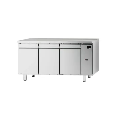 Table réfrigérée pâtissière négative -20/-10°C sans dosseret - 3 portes - Sans groupe - 457 L - TPP83NSG - NEOS - ILSA